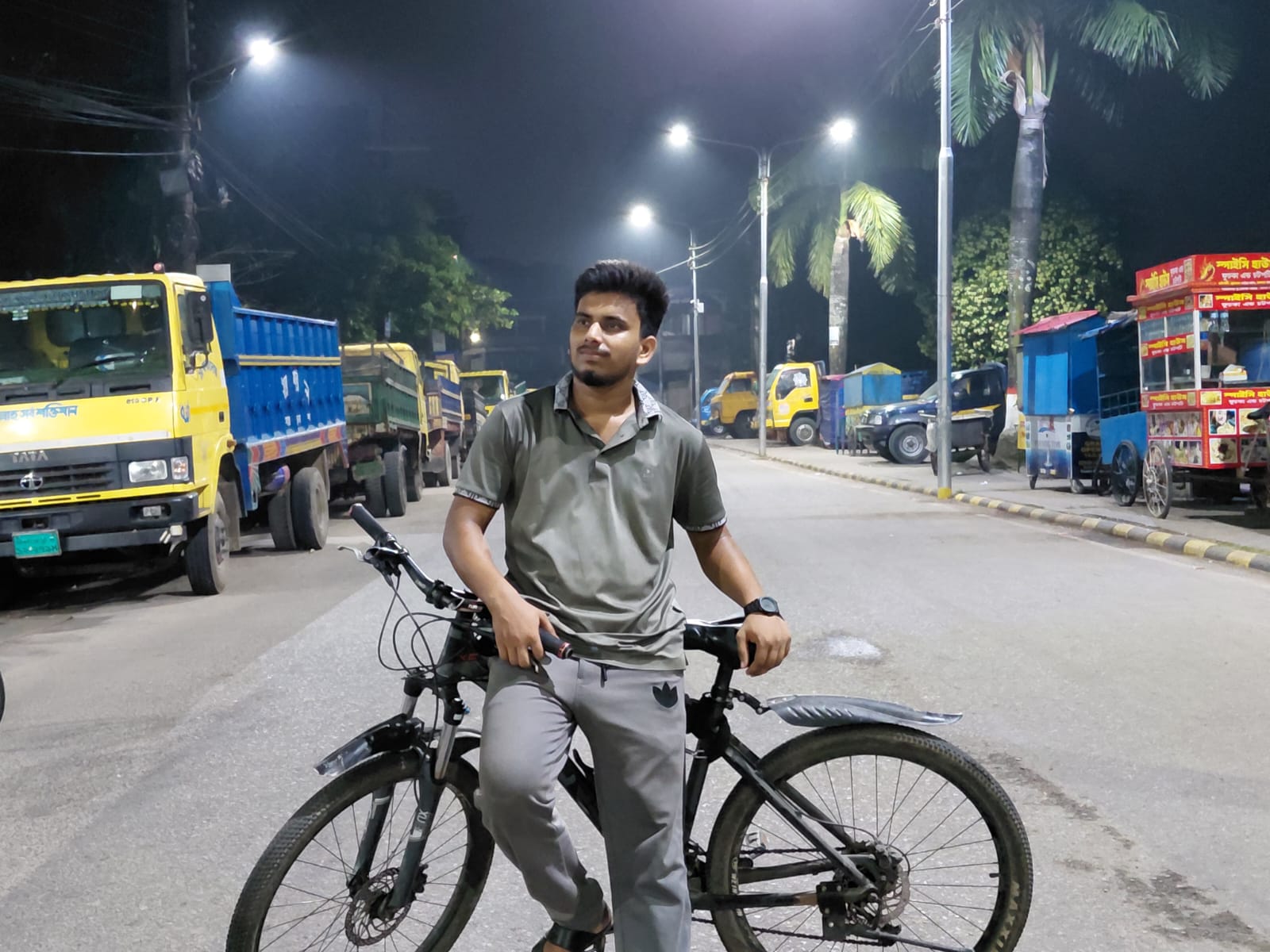 Parvej Ahmed Himel During a Night Cycling Session